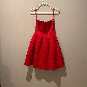 Gabriella Rocha red strapless fit and flare dress. Size small. Worn twice.